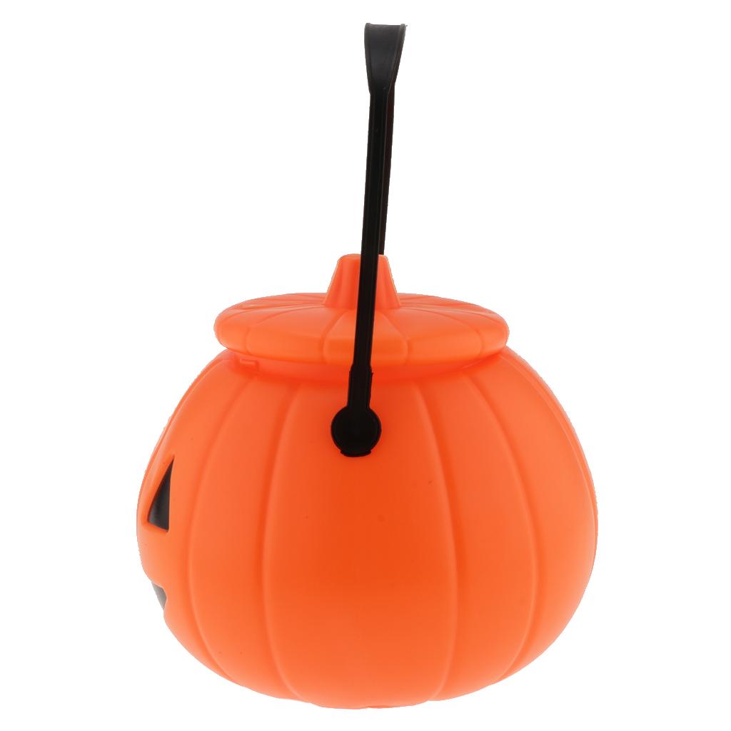 Pumpkin Lantern Halloween - กระถางพลาสติกใส่ขนมรูปฟักทองฮาโลวีน สำหรับเด็ก ใช้ในงานปาร์ตี้ Trick or Treats