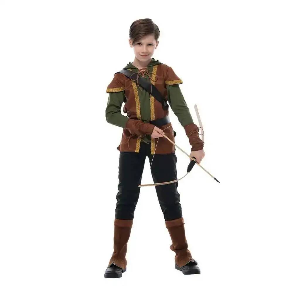 Halloween Costume Kids - ชุดนักธนูเด็กชาย ชุดนักล่า ชุดคอสเพลย์โรบินฮู้ด สำหรับฮาโลวีน ปูริม งานคาร์นิวัล