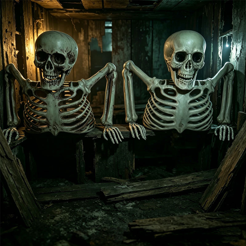 Halloween Skeleton Decoration - ของตกแต่งหัวกะโหลกโครงกระดูกครึ่งตัวสุดหลอนสำหรับฮาโลวีน อุปกรณ์ตกแต่งสุสาน ของตกแต่งงานปาร์ตี้กลางแจ้ง อุปกรณ์ตกแต่งฮาโลวีน