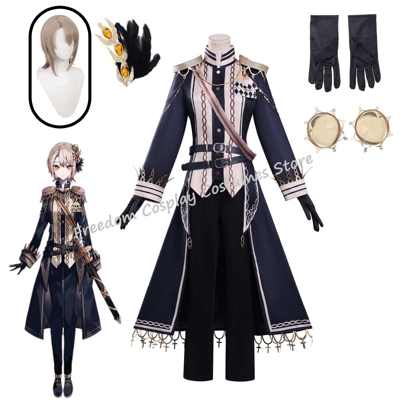 Halloween Costume Kids - ชุดคอสเพลย์ฮาซูมิ เลอา จากอนิเมะเรื่องเกมสาวน้อยเวทมนตร์ ชุดคอสเพลย์พร้อมวิกผม ชุดเล่นบทบาทสมมติสำหรับผู้หญิง ชุดฮาโลวีน