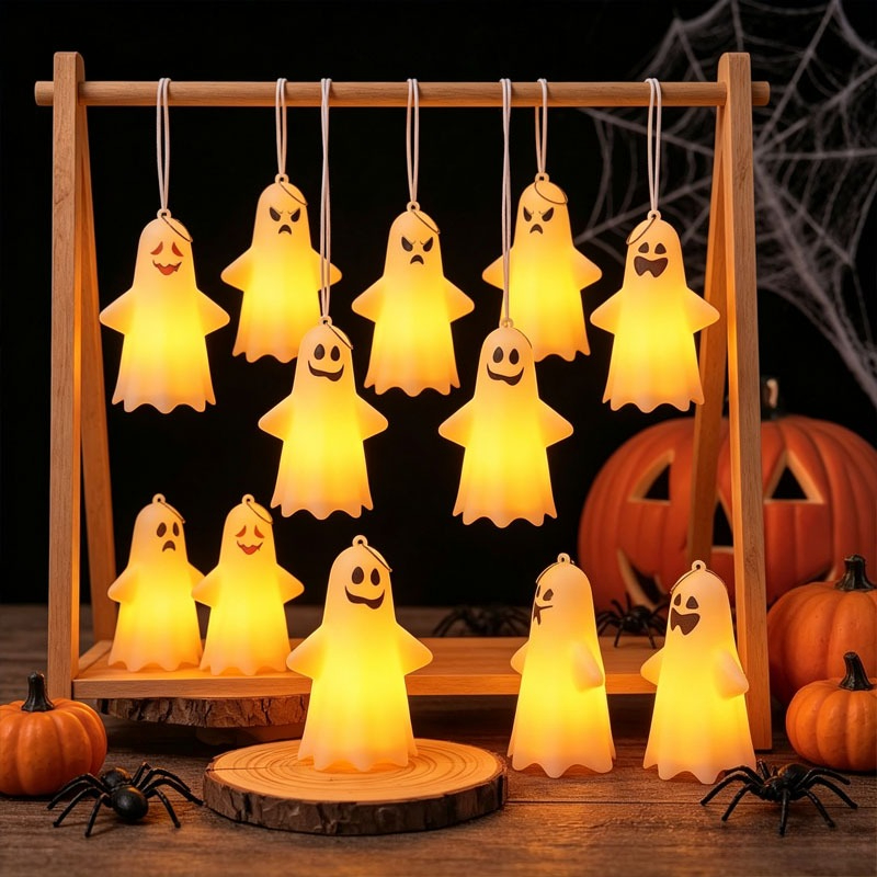 Pumpkin Lantern Halloween - โคมไฟผีฮาโลวีนขนาดเล็กแบบแขวน โคมไฟฟักทอง LED สำหรับงานปาร์ตี้ บ้านผีสิง ของตกแต่งน่ารัก