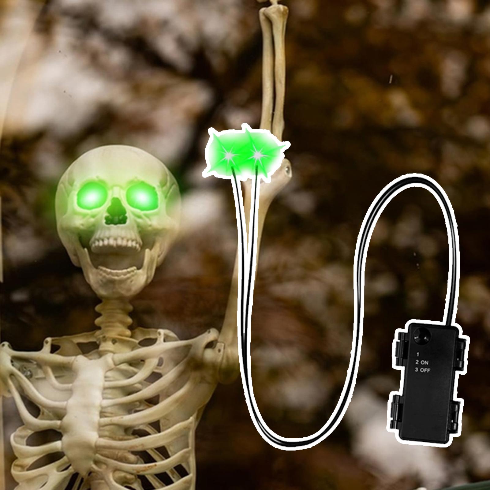 Halloween Pumpkin Decor Led - ดวงตา LED เรืองแสงสำหรับฮาโลวีน พร้อมตัวตั้งเวลา ดวงตาเรืองแสงสำหรับโครงกระดูก ฟักทอง