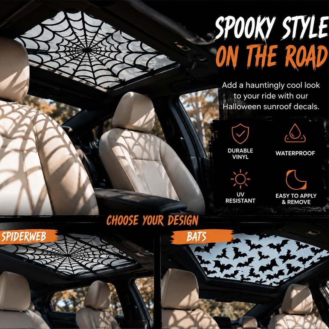 สติกเกอร์ติดซันรูฟรถยนต์ ลายฮา - Spider Web Halloween Decoration บทวิจารณ์และราคา