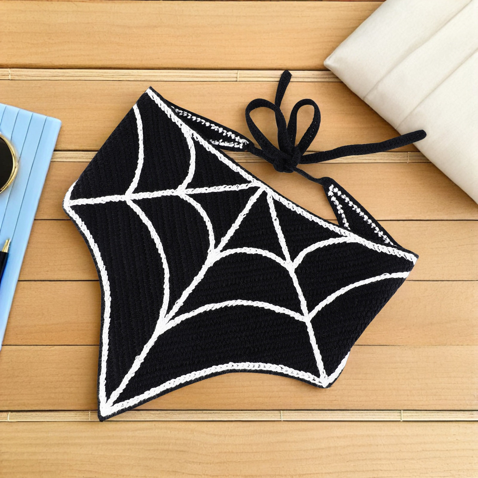ผ้าพันคอสามเหลี่ยมลายใยแมงมุมฮ - Spider Web Halloween Decoration บทวิจารณ์และราคา