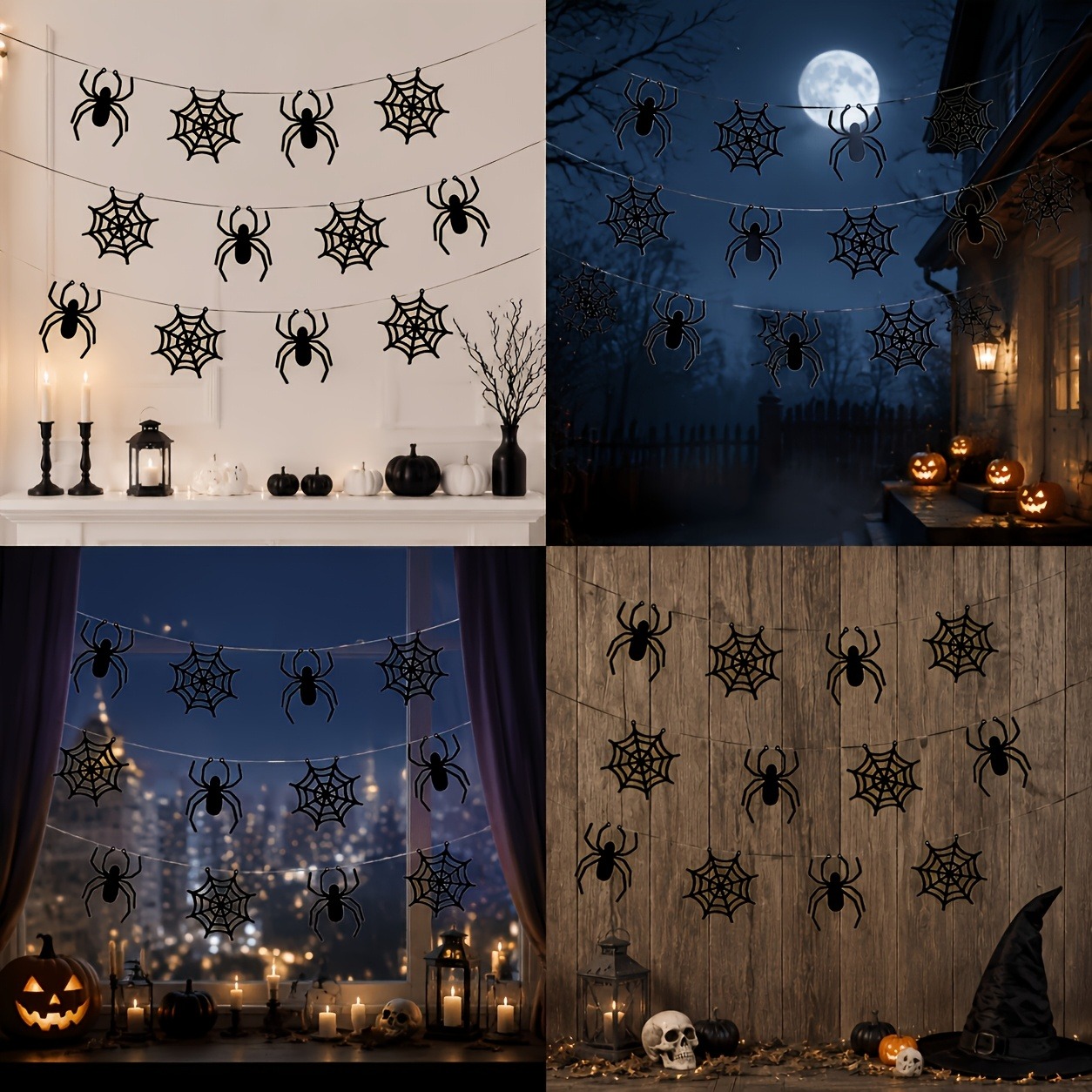 ชุดแบนเนอร์ใยแมงมุมฮาโลวีน 2 ช - Spider Web Halloween Decoration บทวิจารณ์และราคา