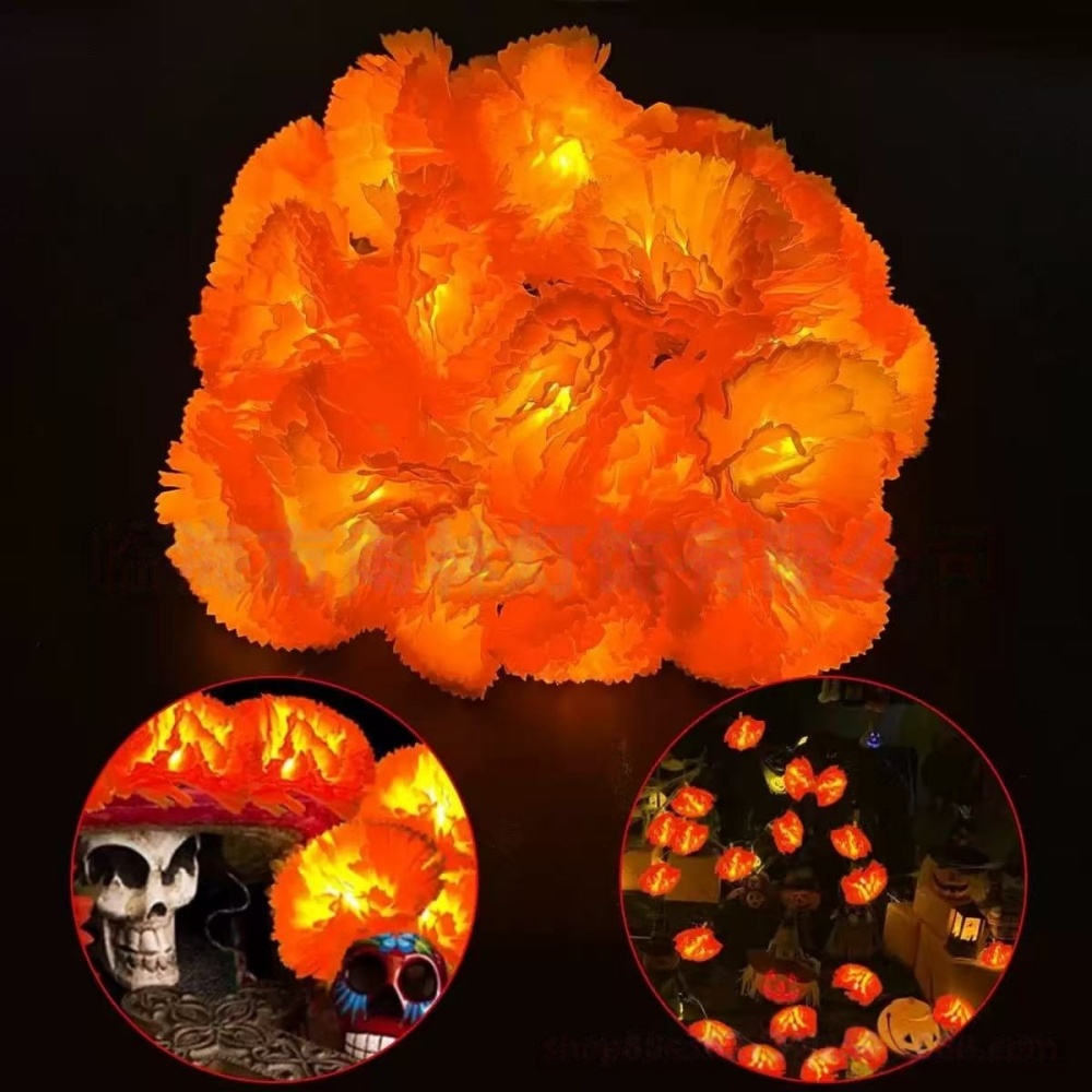 ไฟประดับรูปดอกดาวเรือง LED สำห - Halloween Led String Lights Orange บทวิจารณ์และราคา