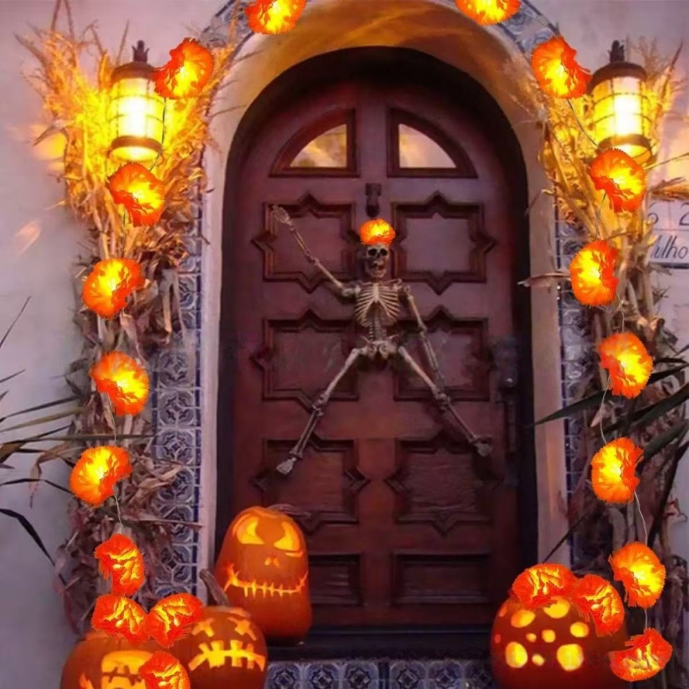 ไฟประดับรูปดอกดาวเรือง LED สำห - Halloween Led String Lights Orange บทวิจารณ์และราคา