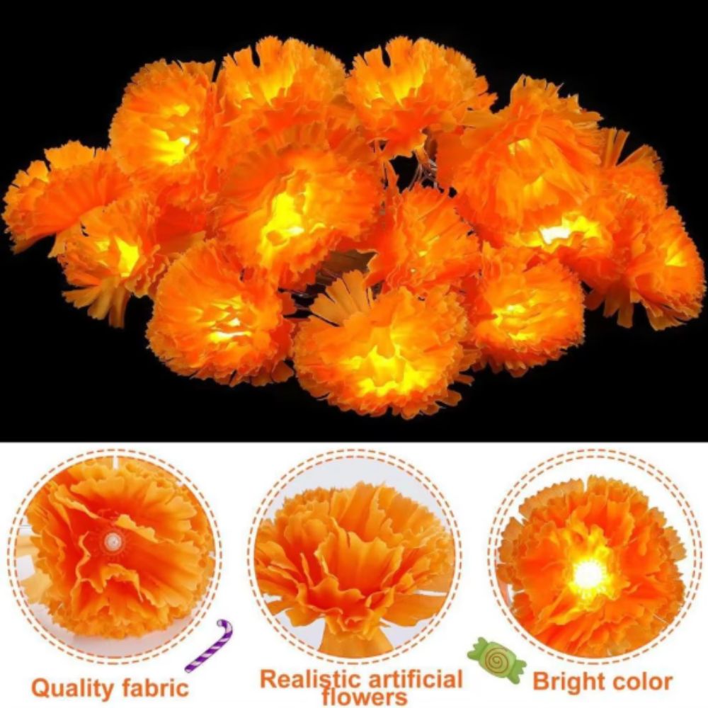 ไฟประดับฮาโลวีนสไตล์เม็กซิกัน  - Halloween Led String Lights Orange บทวิจารณ์และราคา