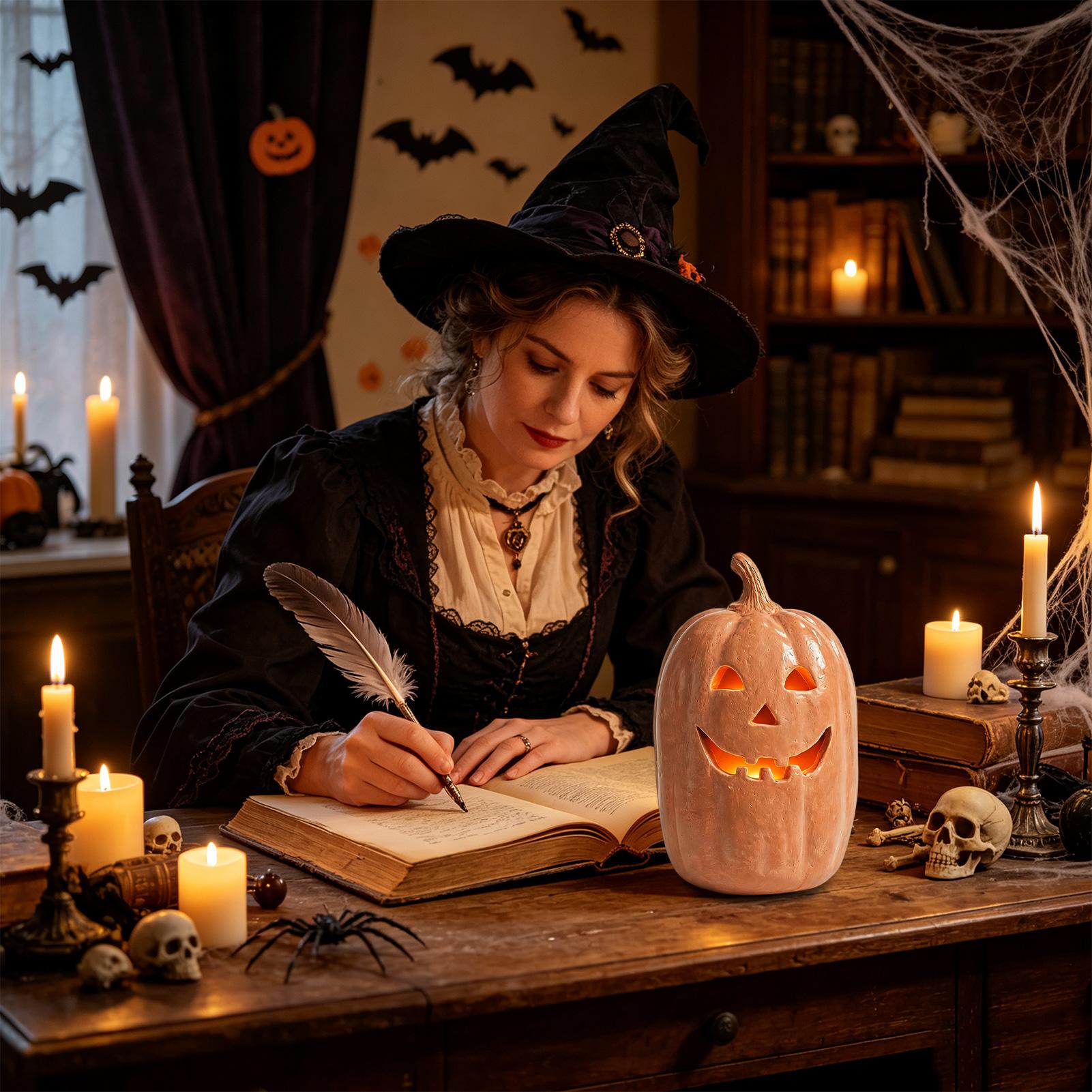โคมไฟฟักทองสุดหลอน โคมไฟเรซิ่น - Pumpkin Lantern Halloween บทวิจารณ์และราคา
