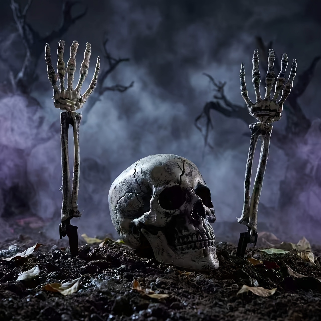 ชุดตกแต่งสนามฮาโลวีน 3 ชิ้น หั - Halloween Skeleton Decoration บทวิจารณ์และราคา