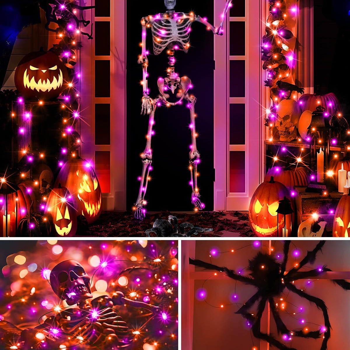 ไฟ LED ฮาโลวีน พลังงานแสงอาทิต - Halloween Led String Lights Orange บทวิจารณ์และราคา