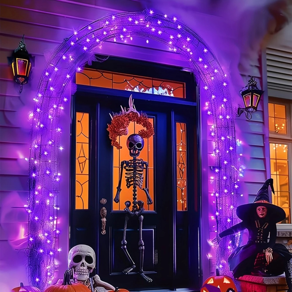 ไฟประดับฮาโลวีนแบบโซลาร์เซลล์  - Halloween Led String Lights Orange บทวิจารณ์และราคา
