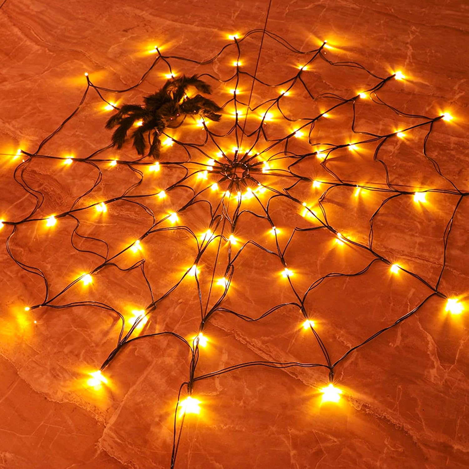 1-4 ชิ้น ไฟประดับ LED ลายใยแมง - Halloween Led String Lights Orange บทวิจารณ์และราคา