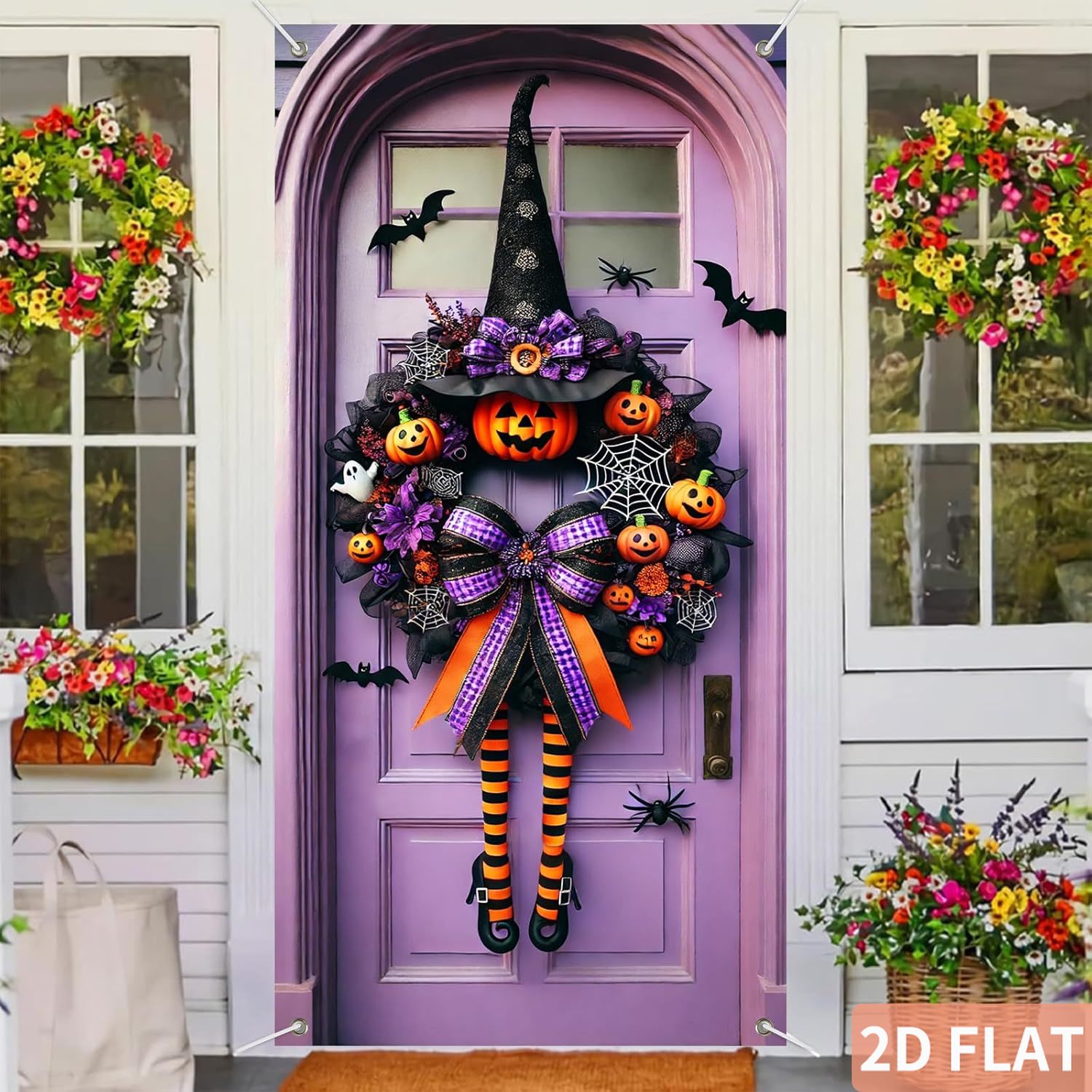 พวงหรีดแม่มดฮาโลวีนสำหรับแขวนป - Spider Web Halloween Decoration บทวิจารณ์และราคา