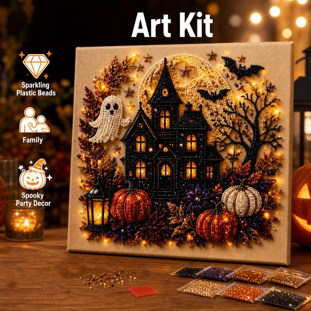 ชุดงานฝีมือ DIY ภาพเพชร 3D ลาย - Pumpkin Lantern Halloween บทวิจารณ์และราคา