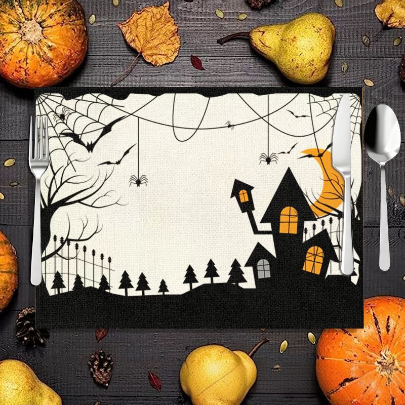 แผ่นรองจานวิคามะ ลายบ้านผีสิงส - Spider Web Halloween Decoration บทวิจารณ์และราคา