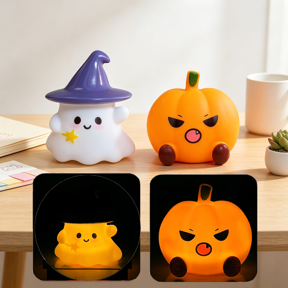 โคมไฟซิลิโคนรูปผีแม่มดฟักทองน่ - Halloween Pumpkin Decor Led บทวิจารณ์และราคา