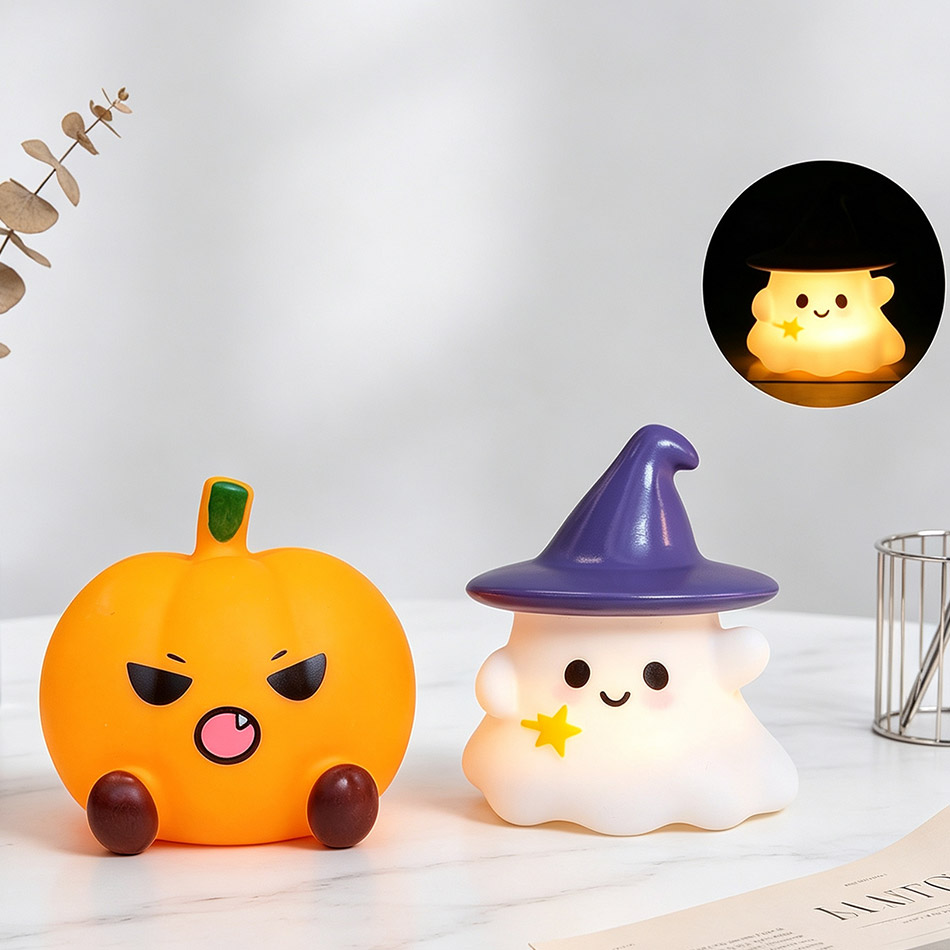 โคมไฟซิลิโคนรูปผีแม่มดฟักทองน่ - Halloween Pumpkin Decor Led บทวิจารณ์และราคา