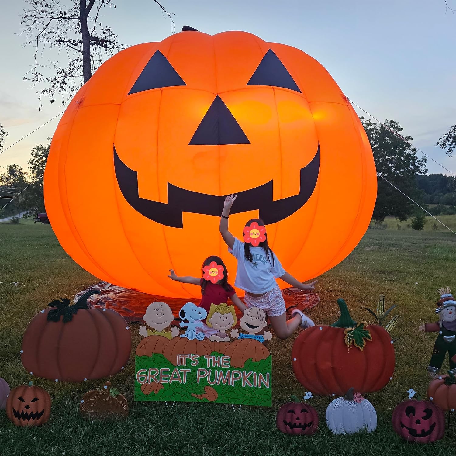 ฟักทองเป่าลมขนาดใหญ่ 10 ฟุต สำ - Halloween Pumpkin Decor Led บทวิจารณ์และราคา