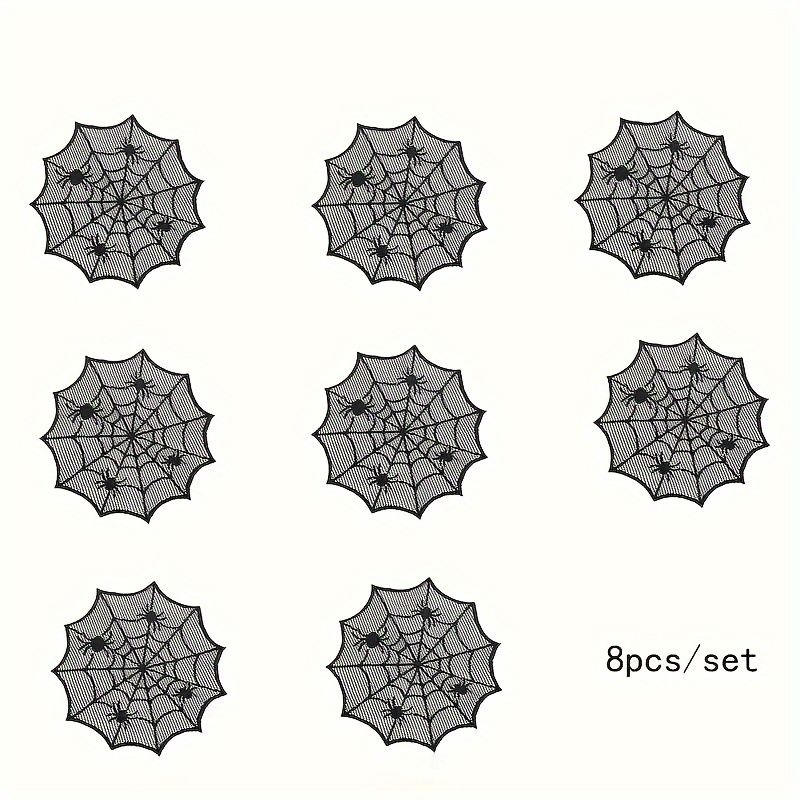 แผ่นรองจานลายใยแมงมุมสีดำสำหรั - Spider Web Halloween Decoration บทวิจารณ์และราคา