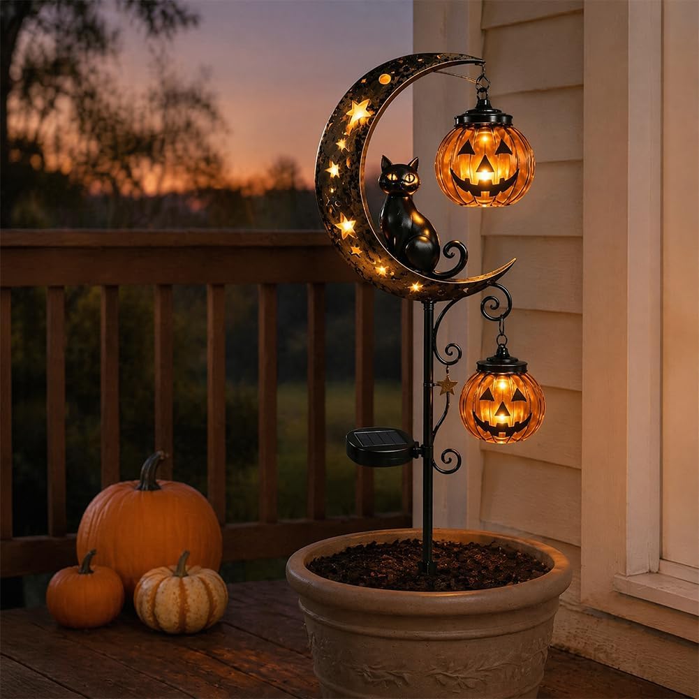 ไฟประดับสวนรูปแมวดำ ฟักทอง และ - Halloween Pumpkin Decor Led บทวิจารณ์และราคา