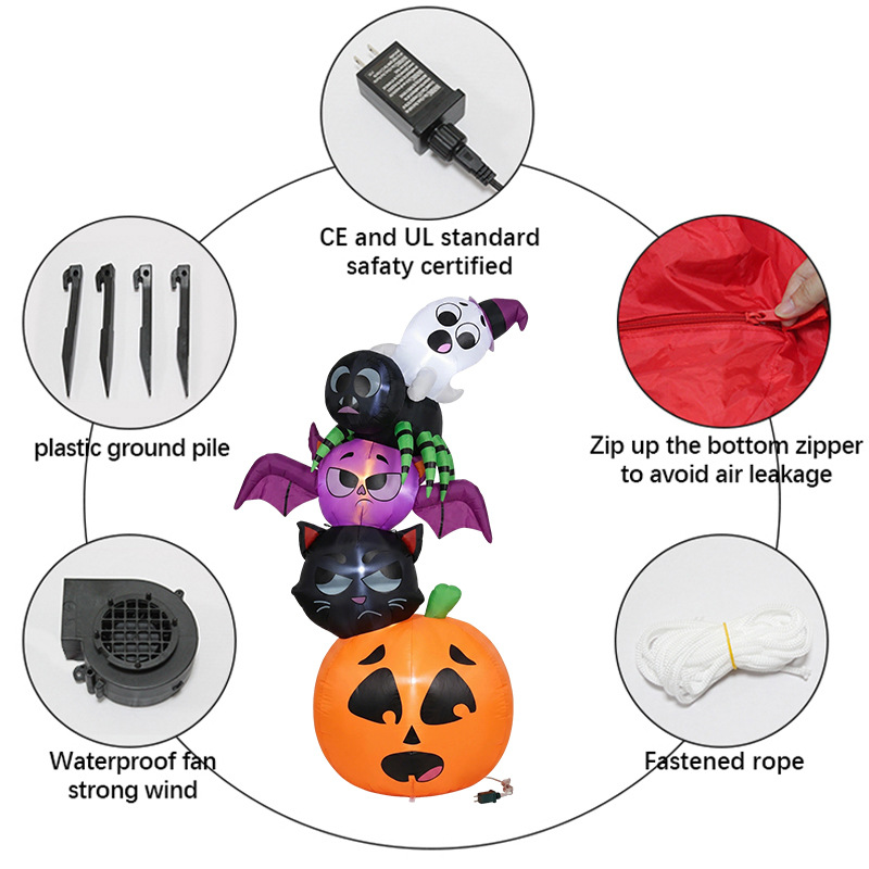 ของตกแต่งฮาโลวีนแบบเป่าลม ขนาด - Halloween Pumpkin Decor Led บทวิจารณ์และราคา