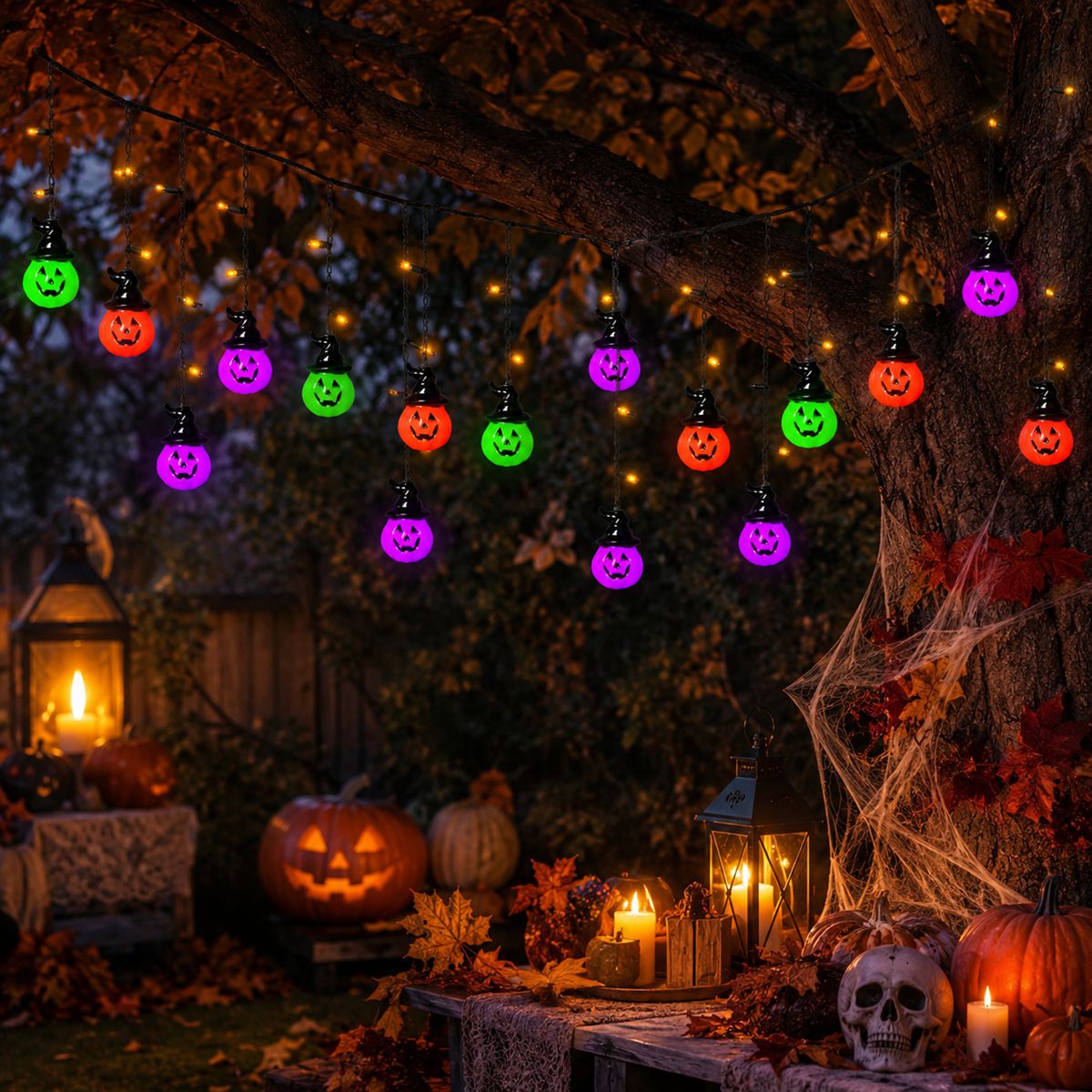 ไฟประดับฮาโลวีน 1 ชิ้น รูปหมวก - Halloween Led String Lights Orange บทวิจารณ์และราคา