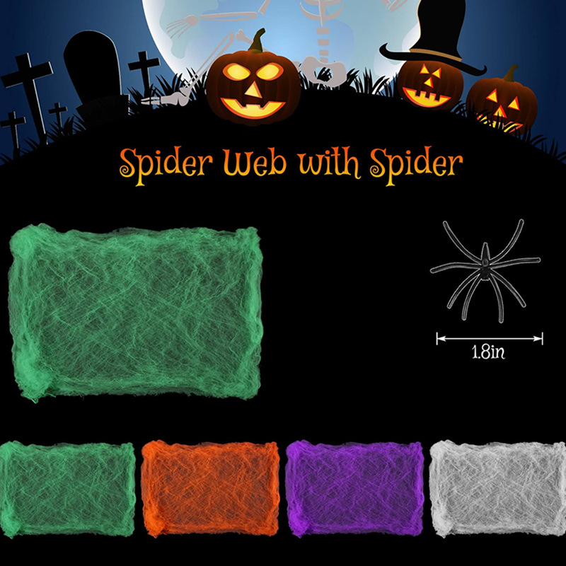 ของตกแต่งฮาโลวีน ใยแมงมุมสีขาว - Spider Web Halloween Decoration บทวิจารณ์และราคา