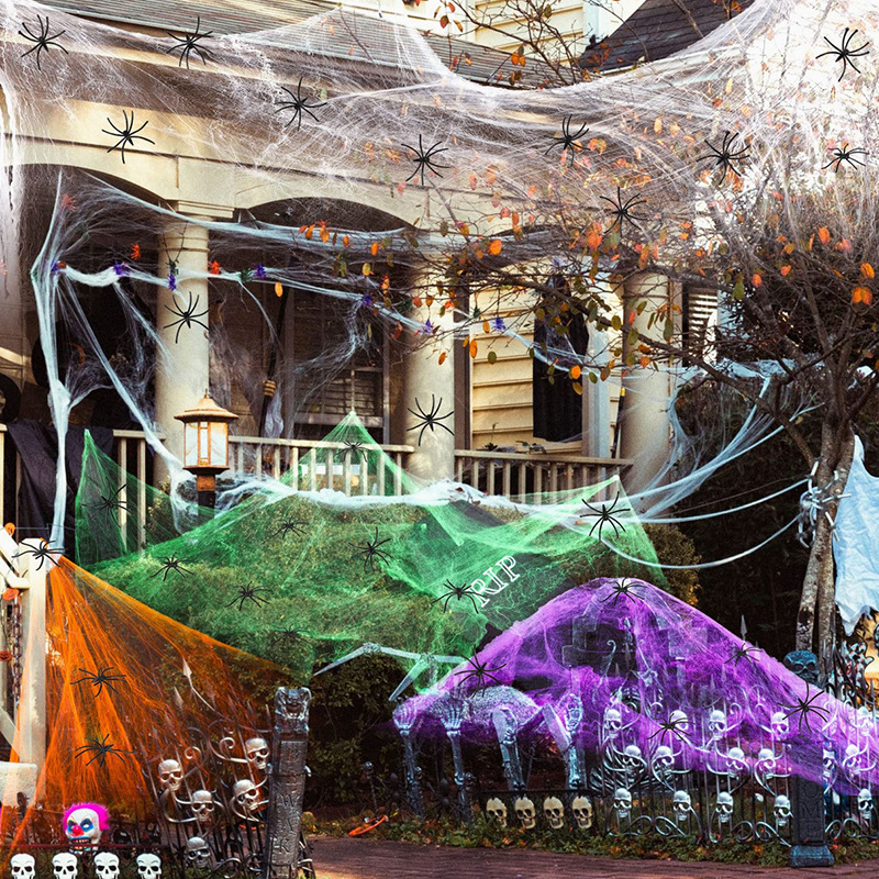 ของตกแต่งฮาโลวีน ใยแมงมุมสีขาว - Spider Web Halloween Decoration บทวิจารณ์และราคา