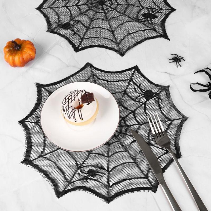 2/4 ชิ้น ผ้าปูโต๊ะลายใยแมงมุมส - Spider Web Halloween Decoration บทวิจารณ์และราคา