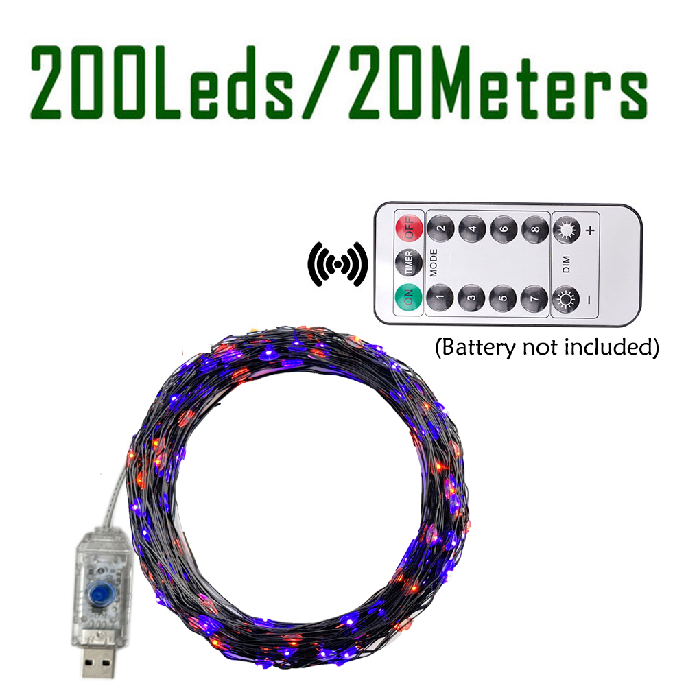 100/200LEDs String ไฟสีส้มและส - Halloween Led String Lights Orange บทวิจารณ์และราคา