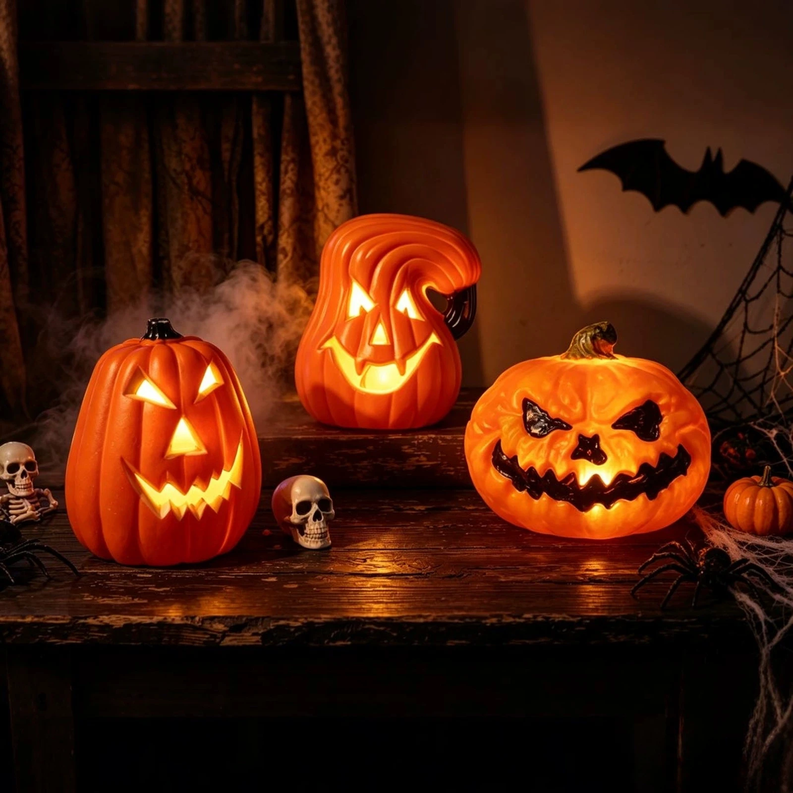 ของตกแต่งฟักทองเรืองแสงสามชั้น - Halloween Pumpkin Decor Led บทวิจารณ์และราคา